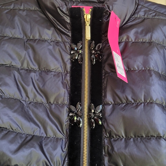 NWT Lilly Pulitzer Darcia Puffer Jacket Fitted Full Zipper Black Onyx Size 14 - Picture 6 of 14